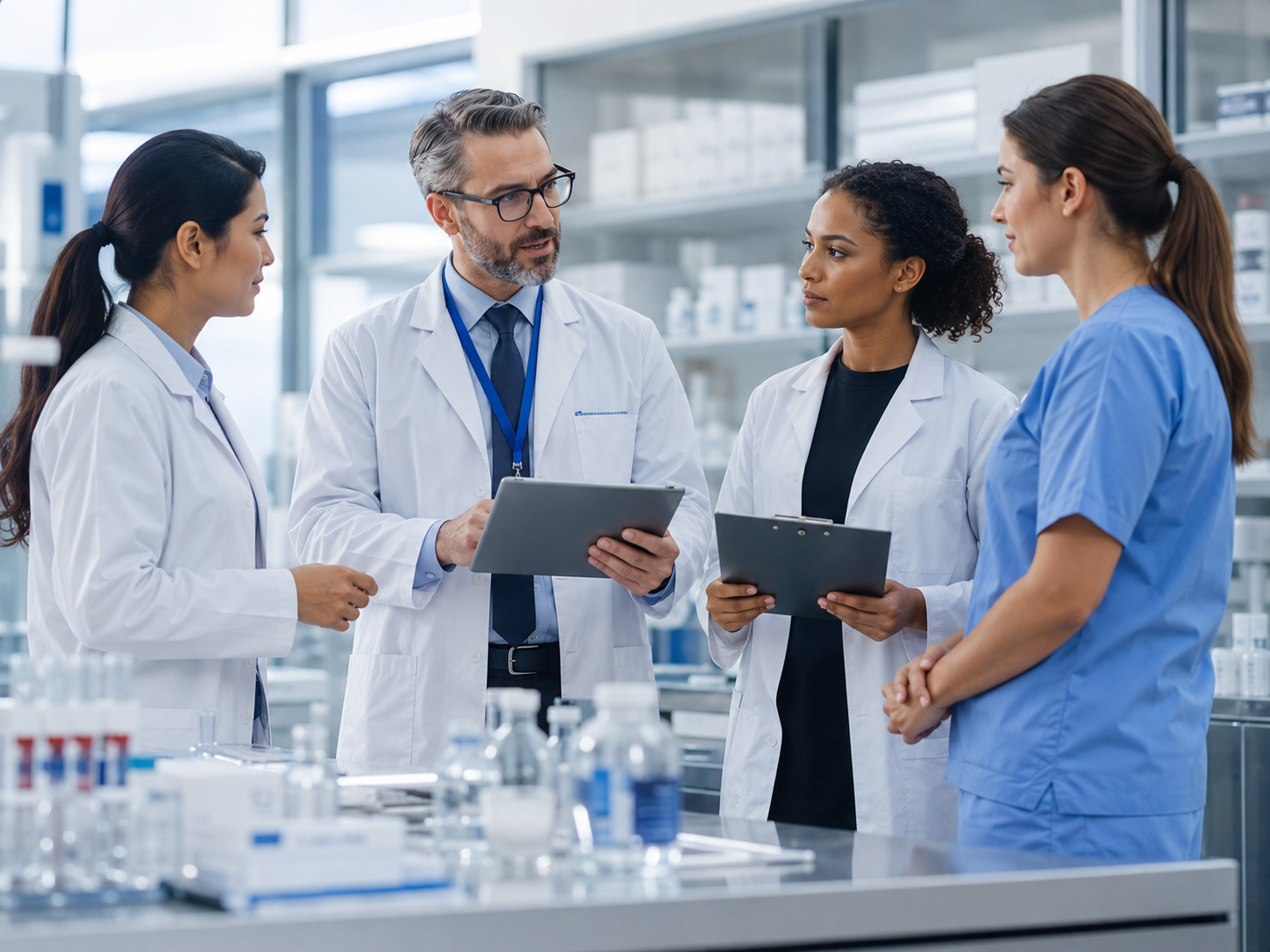 Modern pharmaceutical research lab