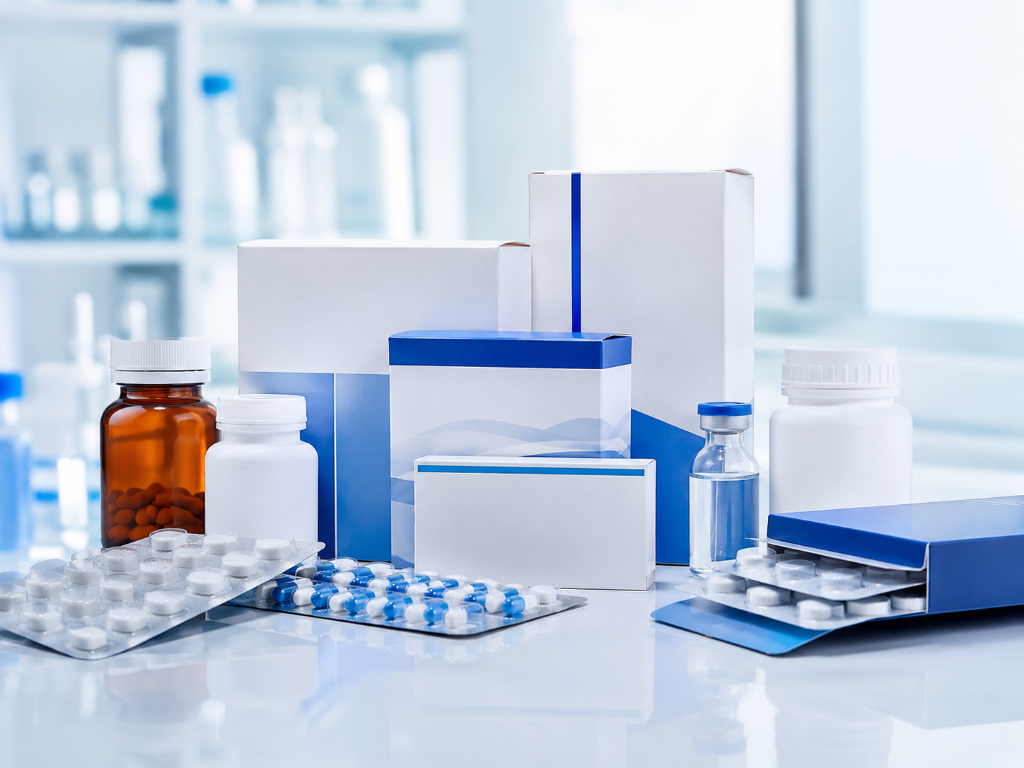 Premium pharmaceutical packaging showcase