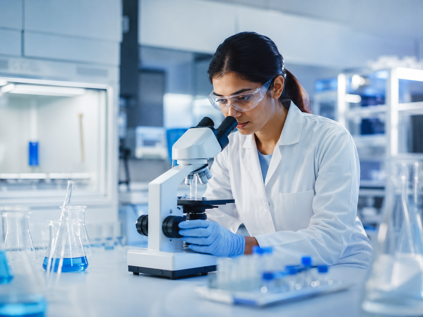 Lab professional in pharmaceutical facility